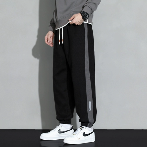 Мужские осенние штаны, спортивные повседневные брюки для отдыха, оверсайз, свободный крой