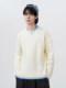 Cable pattern round neck sweater men's autumn and winter 2025 new high-end loose contrast color plus velvet pullover sweater