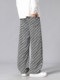 Retro geometric print casual pants for men, autumn and winter 2025 new loose and versatile wide-leg drape long pants