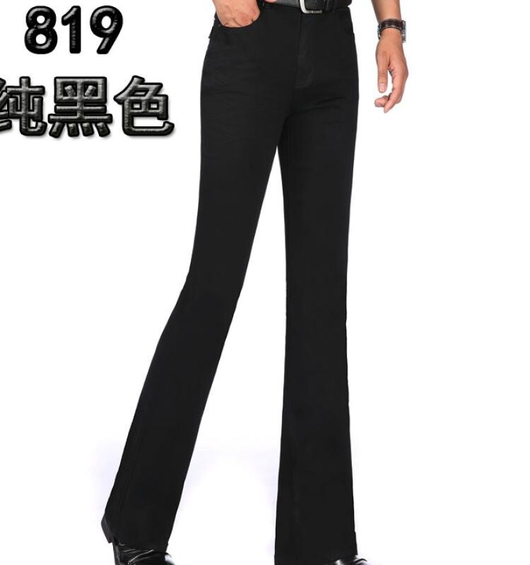 Spring and Autumn 2026 New Men's Flared Pants Korean Style Slim Fit Jeans Elastic High Waist Men's Casual Pants