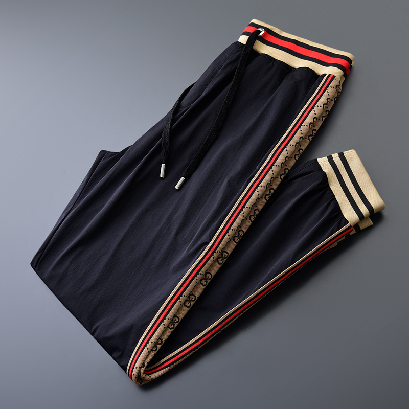 Ice Silk Pants for Men, Summer Thin Quick-Dry Sports Pants, Men's Casual Pants, Jogger Sweatpants, European Style Cropped Pants