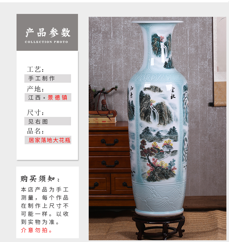 Jingdezhen ceramic large antique hand - made of blue and white porcelain vase furnishing articles furnishing articles home sitting room TV ark, adornment