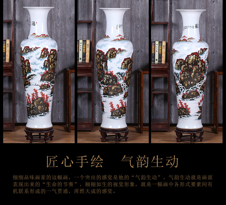 Jingdezhen ceramics of large blue and white porcelain vase sitting room open TV ark adornment of Chinese style household furnishing articles