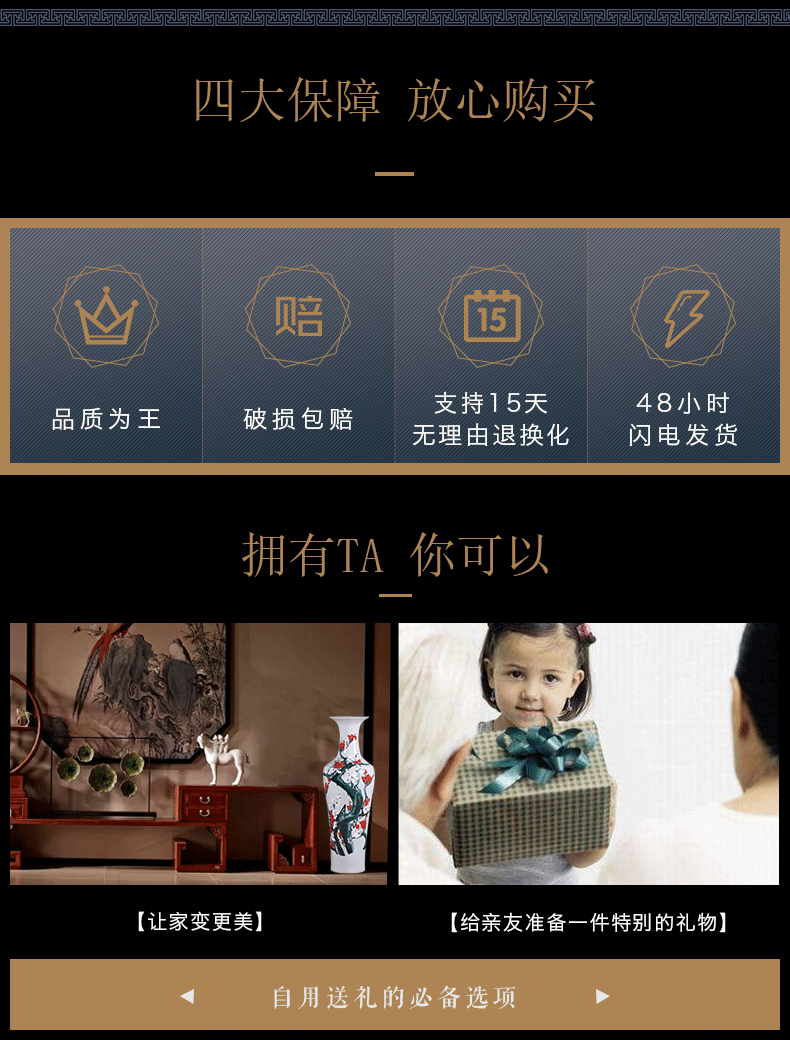 Jingdezhen ceramics 1 meter big vase landed the sitting room TV ark, porch furnishing articles furnishing articles household decorations