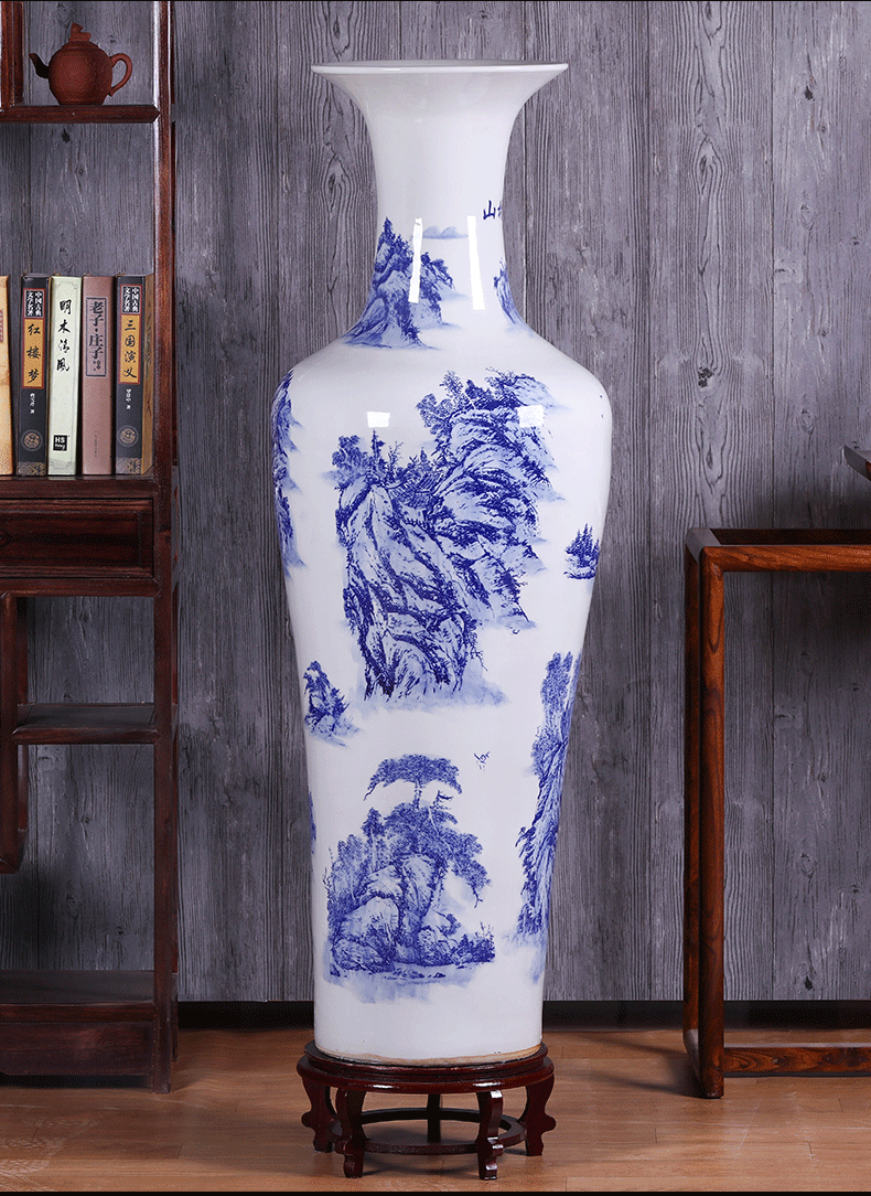 Jingdezhen ceramics 1 meter big vase landed the sitting room TV ark, porch furnishing articles furnishing articles household decorations
