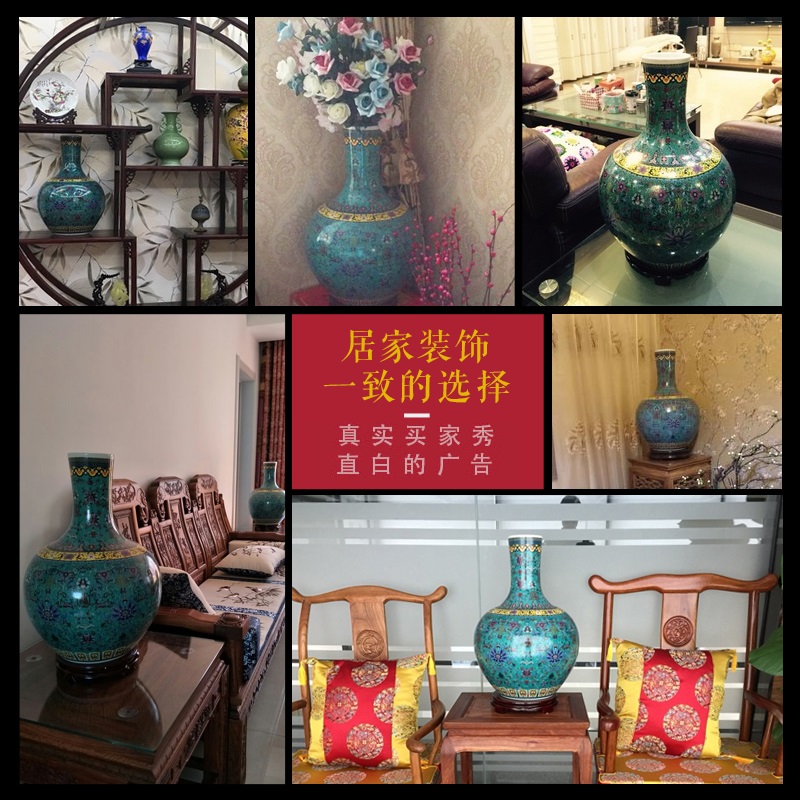 Jingdezhen ceramics colored enamel of large vases, flower, flower arranging, the sitting room porch decoration ceramics furnishing articles