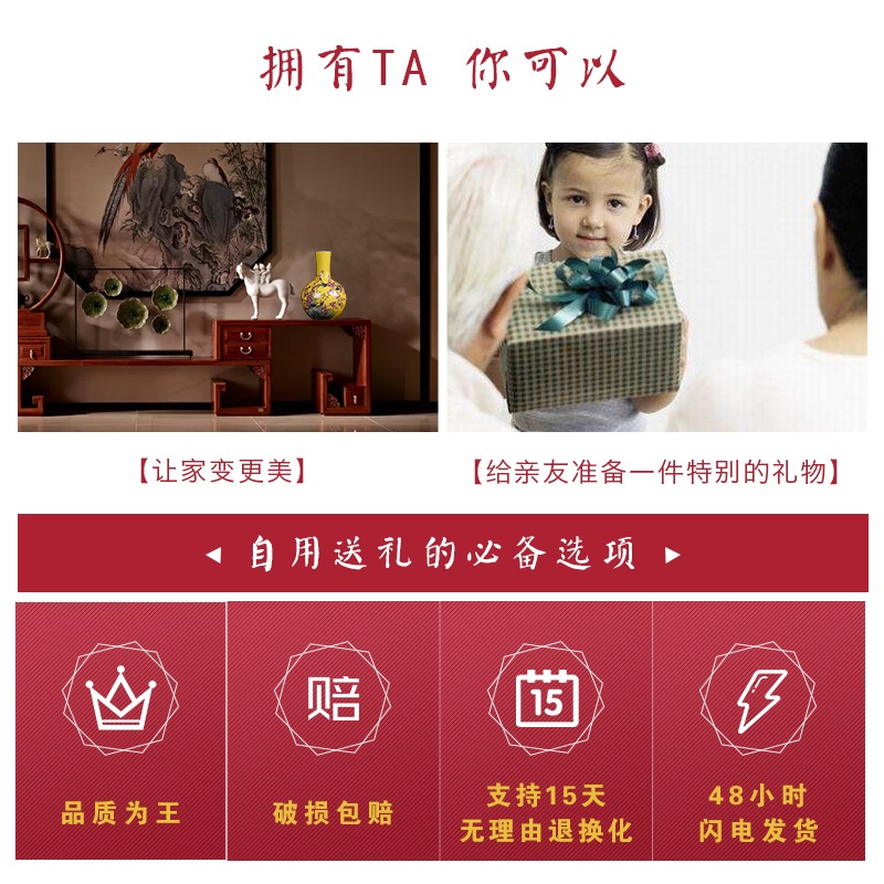 Jingdezhen ceramics famille rose porcelain vase hand - made flower vase sitting room furniture craft ornaments furnishing articles