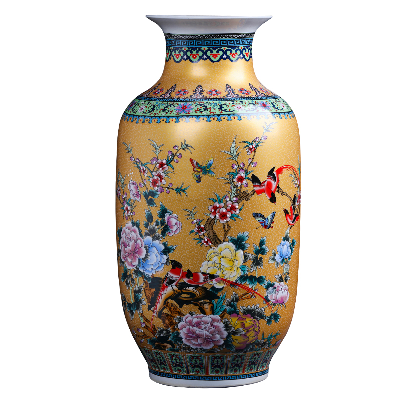 Modern Chinese jingdezhen ceramics sitting room adornment colored enamel of large vases, flower, TV ark, furnishing articles