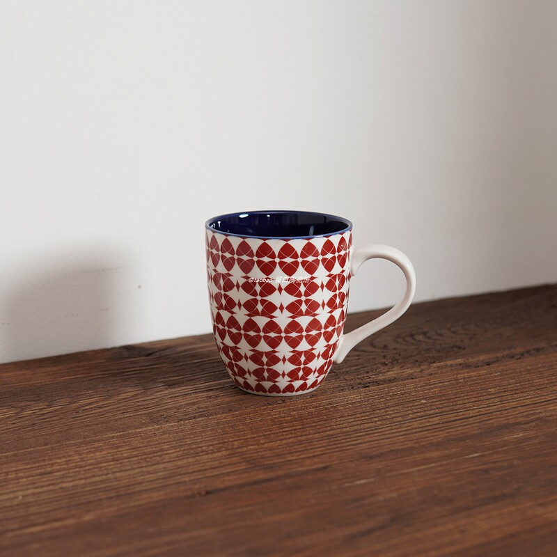 Blank Export Order A: Bohemian Ceramic Mug, Moroccan Retro Geometric Large-Capacity Water Cup Blank Export Order A: Bohemian Ceramic Mug, Moroccan Retro Geometric Large-Capacity Water Cup