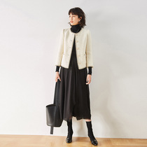 SANDRO SELEN French small fragrance jacket WOMENs 2021 SPRING TWEED WOOL white WAIST bolero