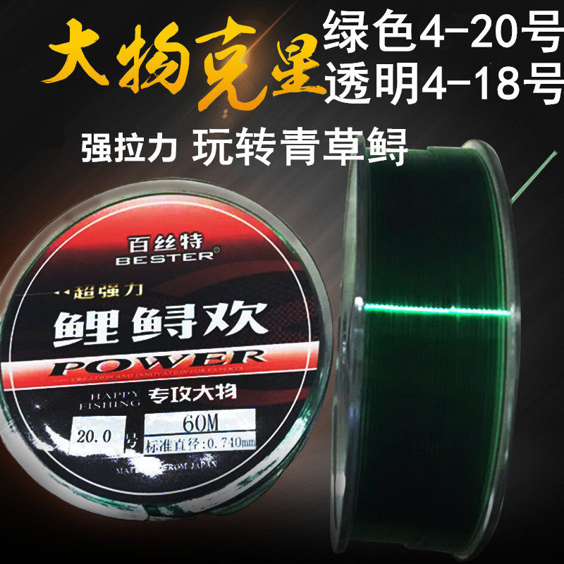 Carp Sturgeon 60 m -100 m Fishing Line Main Thread Subline Imported Raw Silk Nylon Line Big Things Fish Line Giant Greens Green Grass