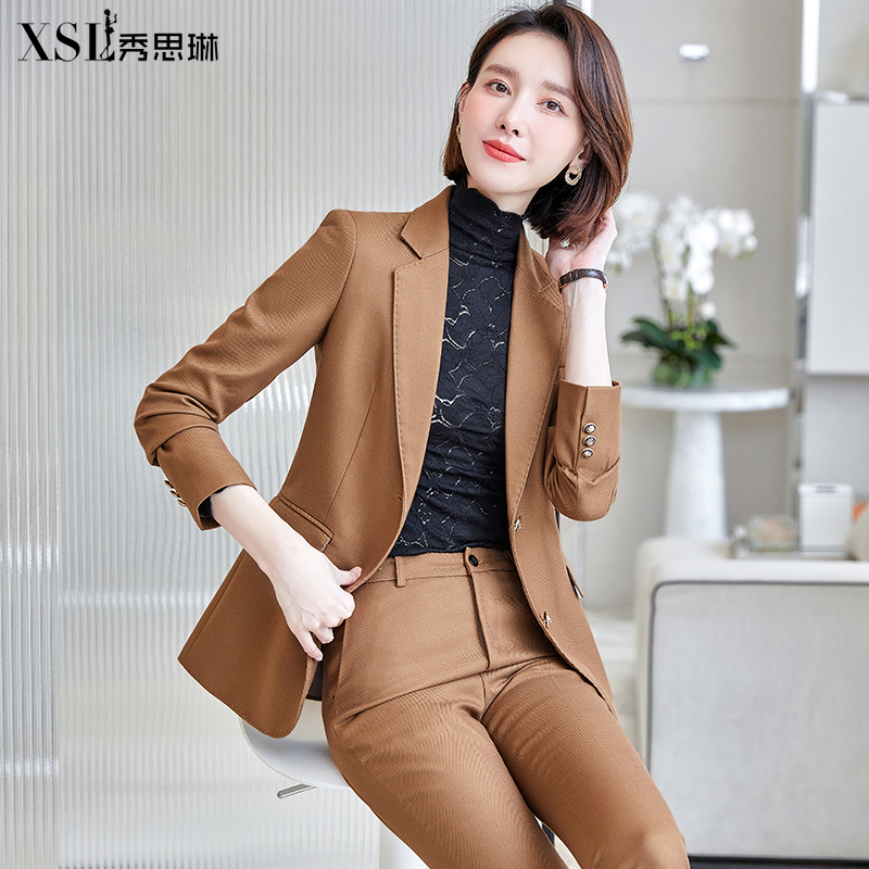 High-end Professional Suit Women's Autumn Winter New Fashion Temperament High Sense Work Suit Woman President Is Fitting To Thicken Suit