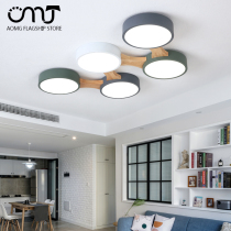 Nordic modern style macaron living room iron ceiling lamp bedroom round childrens room color led lamps