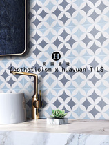 Nordic Flower Brick Mediterranean Genguan Small Flower Brick Toilet Floor Tiles Kitchen Wall Brick Balcony Florin Pieces Art Tile