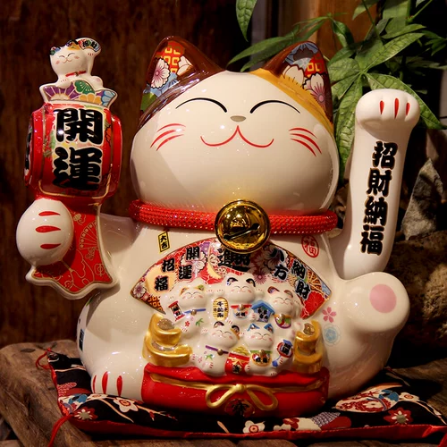 福缘猫 Очень большая электрическая японская касса, на удачу, подарок на день рождения