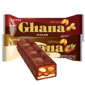 South Korea food import snacks Lotte Ghana peanut sandwich chocolate bar 50g almond meal energy bar