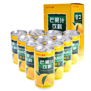 Korean snacks imported beverage Lotte mango juice 180ml * 15 cans full box fruit flavor summer cool drink