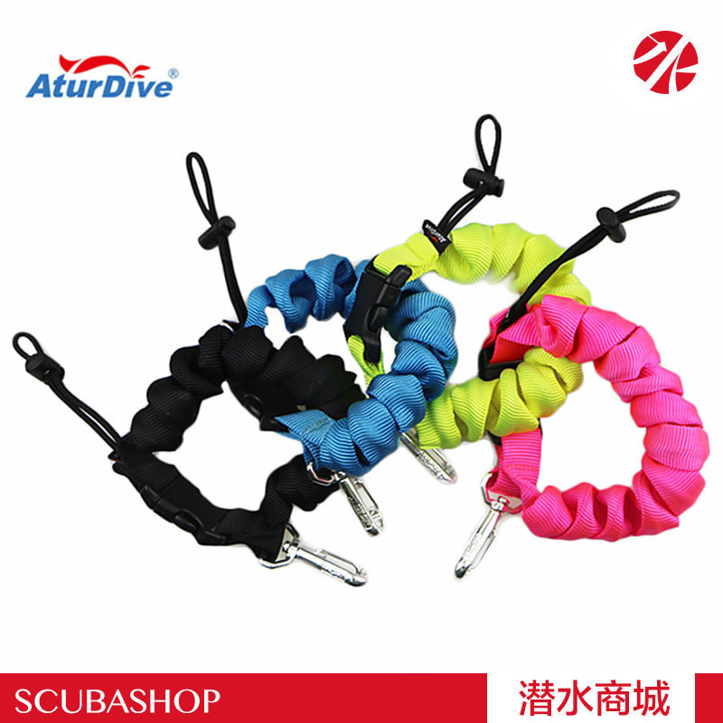 AturDive diving miss rope camera lanyard stainless steel buckle spring hand rope webbing new high strength