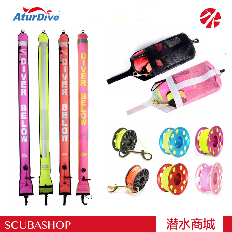 Boutique NaturDive Diving Elephant Pull Wire Wheel Mesh Bag Buoys SMB Hanging Equipped Bag Mesh Pocket Portable Suit