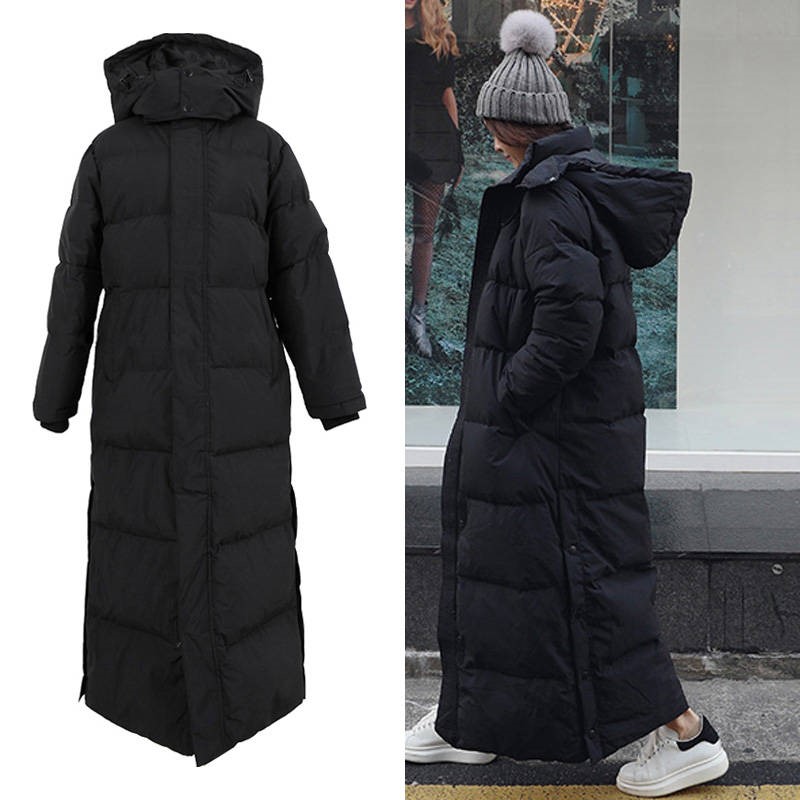 Down cotton clothes women's explosive 2021 winter wear Korean version over the knee cotton jacket super long to the ankle student art examination cotton coat