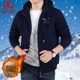 Jeep Shield Sweater Men Plus Velvet Làm dày Áo khoác da cừu Quần áo trùm đầu ấm áp Mùa đông Bọ cạp Xu hướng áo hoodie nam chính hàng