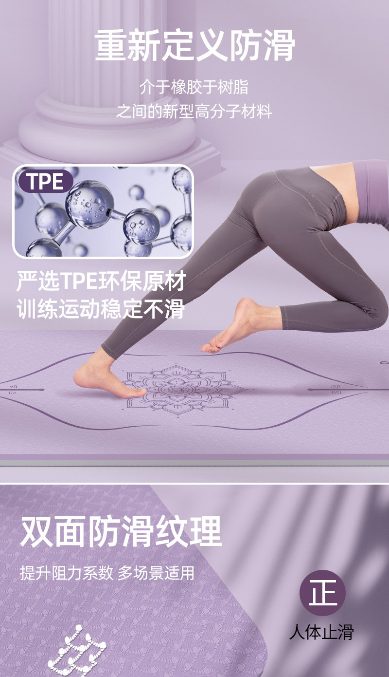 浪比速  加厚加宽加长防滑舞蹈瑜伽垫 图3