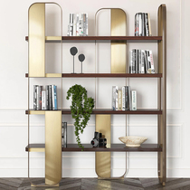 Italian simple shelf Modern light luxury bookshelf Designer metal beauty salon living room display rack simple combination