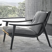 Degas Italian minimalist solid wood single sofa chair designer back chair Villa living room fabric leisure chair