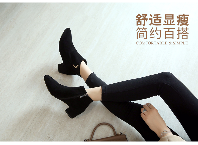 Booties của phụ nữ mùa thu và mùa đông da mới trần khởi động phẳng và mắt cá chân cộng với nhung Martin khởi động dày với chỉ phẳng với nữ khởi động