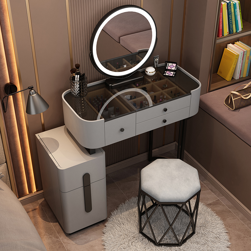 Light luxury makeup bedroom small modern minimal 2021 new in weathering tablemirror cabinet advanced