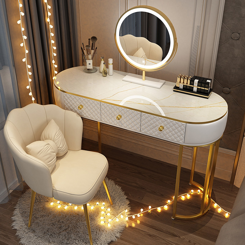 Light luxury dressing table bedroom modern simple European style small cosmetic table collection cabinet red in wind