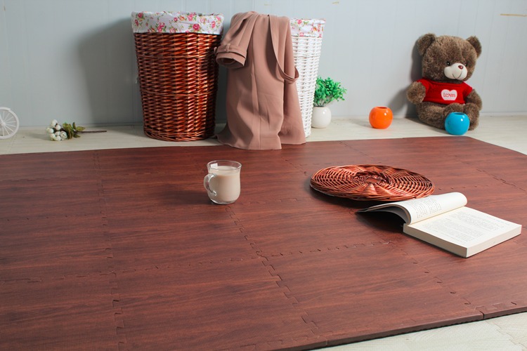 Thân thiện với môi trường và vô vị mô phỏng gỗ hạt xốp mat lớn dày 60 khâu nhà phòng khách chống trượt thảm chống trượt nhựa trải sàn