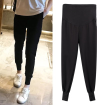 Maternity pants Spring and autumn fashion models wear trendy mom leggings spring sports pants belly pants Maternity clothes spring clothes