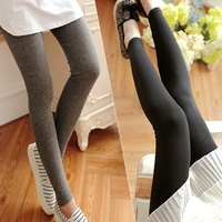 Bà bầu quần legging mùa đông mẹ mặc áo nâng bụng mùa xuân và quần mùa thu chín quần cộng với quần nhung dày mùa thu và mùa đông quần bầu legging