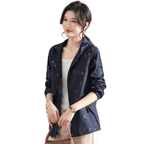 Middle aged Mom autumn clothing 2024 new Lianhood Wind clothes 40-50-50 middle-aged and elderly foreign air blouses zipped jacket kshirt