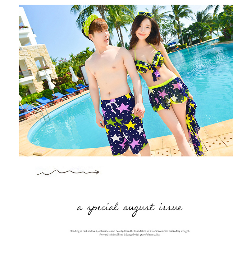 Ngực nhỏ mới tập hợp tấm thép bikini áo tắm ba mảnh nam những người yêu thích đồ bơi bãi biển - Vài đồ bơi đồ đi biển cho cặp đôi