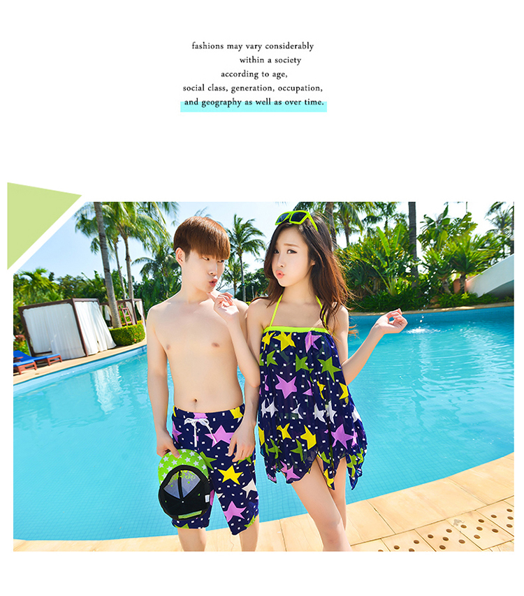 Ngực nhỏ mới tập hợp tấm thép bikini áo tắm ba mảnh nam những người yêu thích đồ bơi bãi biển - Vài đồ bơi đồ đi biển cho cặp đôi