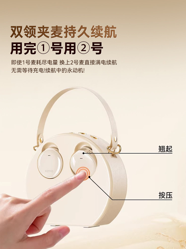 Jinyun M20 Wireless Lavalier Microphone Amplifier for Teachers, Dedicated for Teaching, High-Volume Speaker