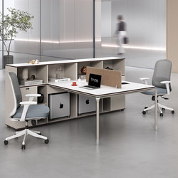 Financial Desk Staff Desk Card Holder Double Face-Faced Two-Person Staff Accounting Financial Room Desk