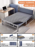 [Стабильная труба ☆ Мягкая кровати] Двухворотная кровать+удобная матрас серебряный серый 190*120