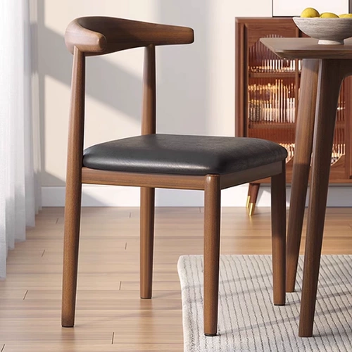 Бытовая спинка, обеденный стул, имитация цельного дерева, железный рог, стул для ресторана, обеденный стол, стул, скандинавский простой табурет, настольный стул