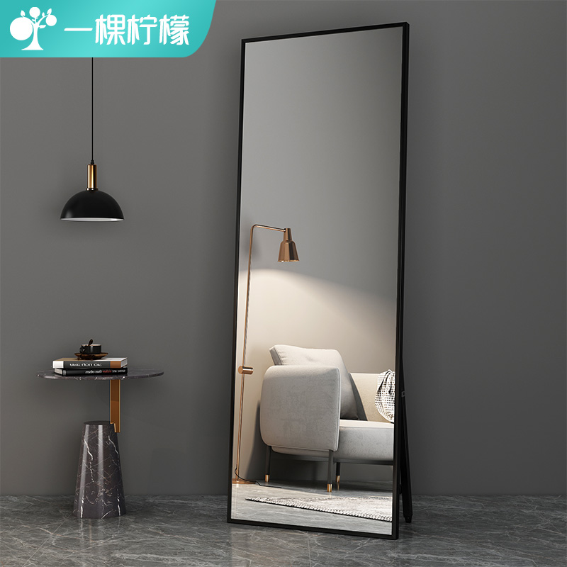 Mirror full-body full-length mirror Household floor-to-ceiling mirror wall-mounted wall girls bedroom makeup wall-mounted three-dimensional fitting mirror ins