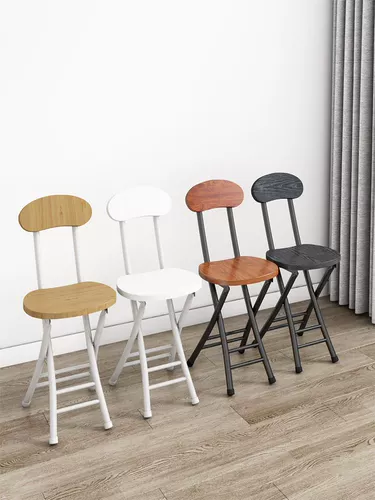 Бытовой простой обеденный стул, портативный складной стул, стул со спинкой, тренировочный стул, студенческий стул в общежитии, компьютерный стул, круглый табурет