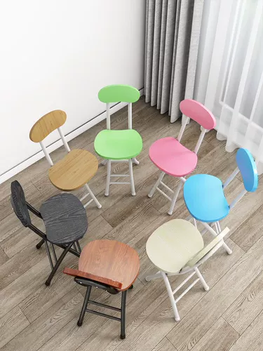 Бытовой простой обеденный стул, портативный складной стул, стул со спинкой, тренировочный стул, студенческий стул в общежитии, компьютерный стул, круглый табурет