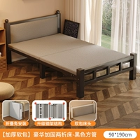 [Качество экспорта - головка мягкой сумки] Черная длина 190 Широкая 90 ☆ Нет установки + толстая тарелка стальной рамы