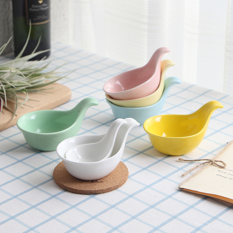 Caviar teaspoons of creative ceramic glaze dishes dessert sauce condiment dish flavor dishes of the hotel