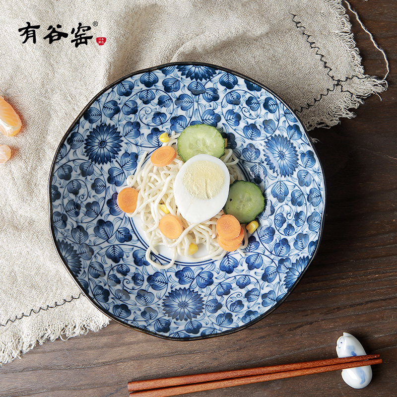 Japan imported plate plate plate FanPan LIDS, Japanese and wind porcelain tableware products to suit China plate by the valley of life