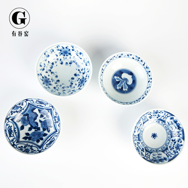 Use of individual household Japanese imported from Japan and the wind blue and white porcelain creative move is blue and white Bowl of soup Bowl rainbow such as Bowl Bowl