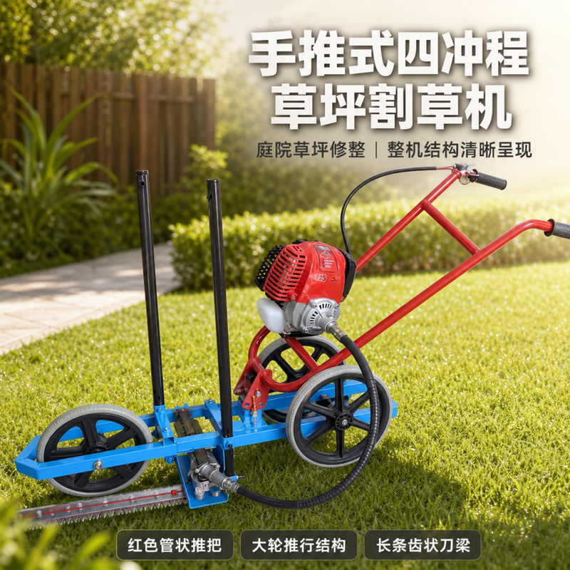 Hand-Push Four-Stroke High-Efficiency Lawn Mower, Grass Cutter, Stubble Remover, Leek Cutter, Orchard Weed Cutter, Specialized for Use