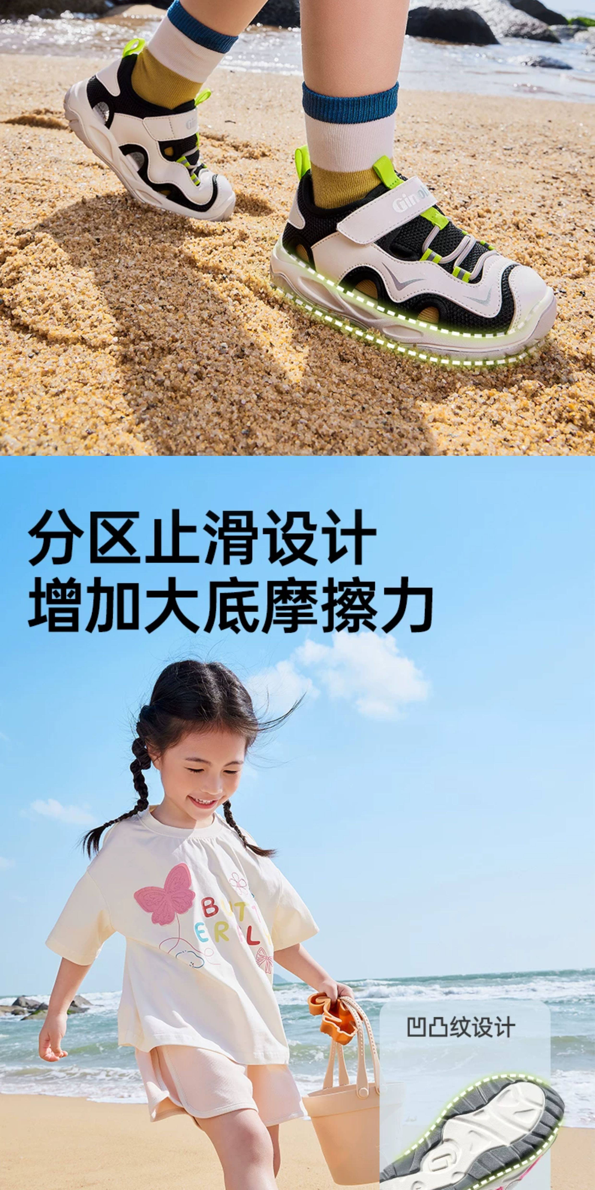 基诺浦机能鞋夏季新款凉鞋宝宝学步鞋男女宝宝鞋子GW1743 — 8